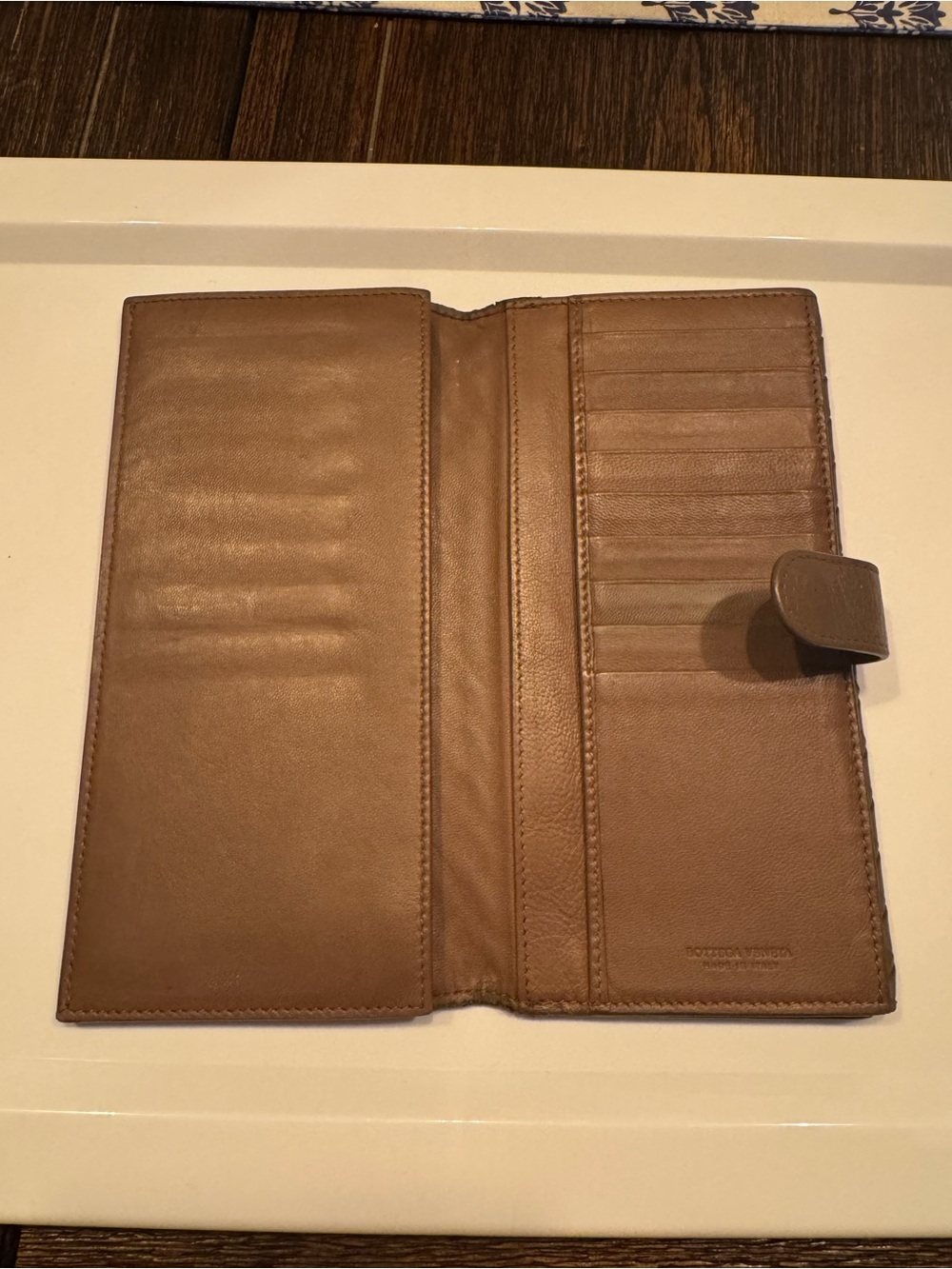 Bottega Veneta Taupe Intrecciato Leather Long Wallet - Picture 5 of 10